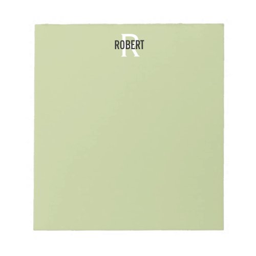 Modern green monogram name notepad