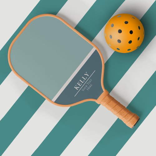 Modern Green Monogram Name  Team Pickleball Paddle