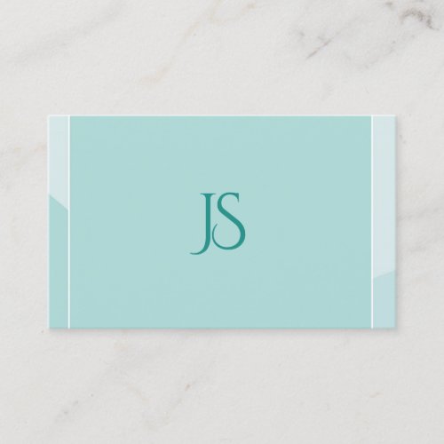 Modern Green Monogram Professional Simple Template Business Card