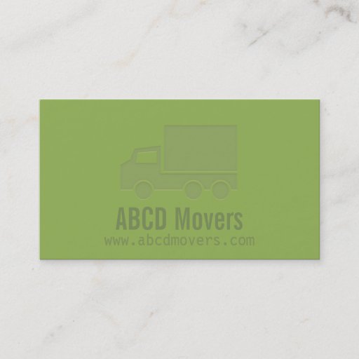 Customizable Modern Green Mover Company Letterpress Business Card Templates