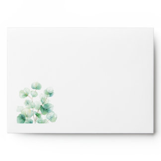 Modern Green Natural Botanical Pattern Wedding Envelope