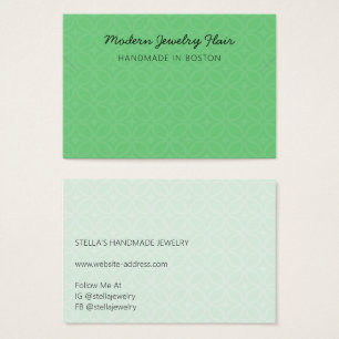 Modern Green Necklace Bracelet Display Card