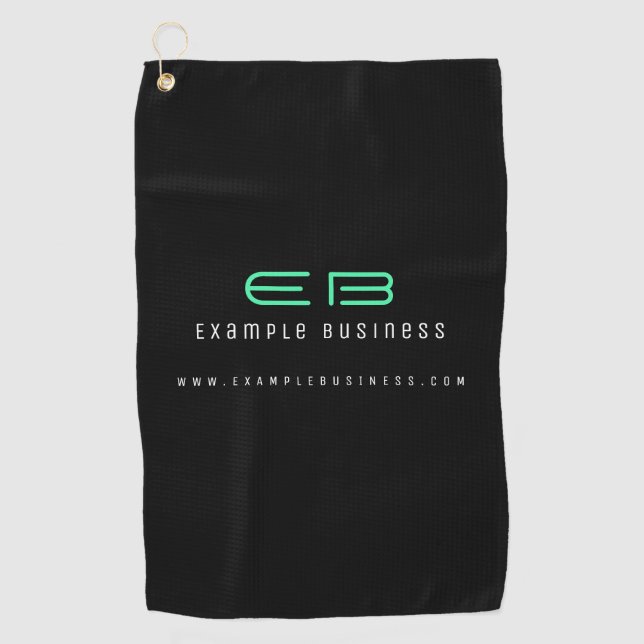 Modern Green Neon Look Company Business Brand Golf Towel (Front)