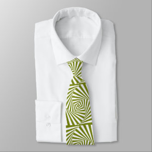 Modern Green Optical Illusion Neck Tie 3D Pattern