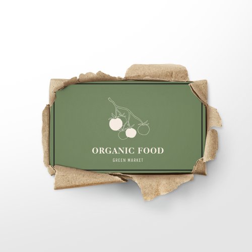 Modern Green Organic Food  Business Card