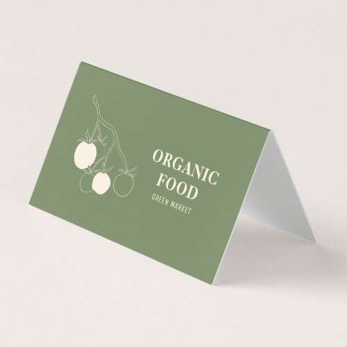Modern Green Organic Food  Business Card