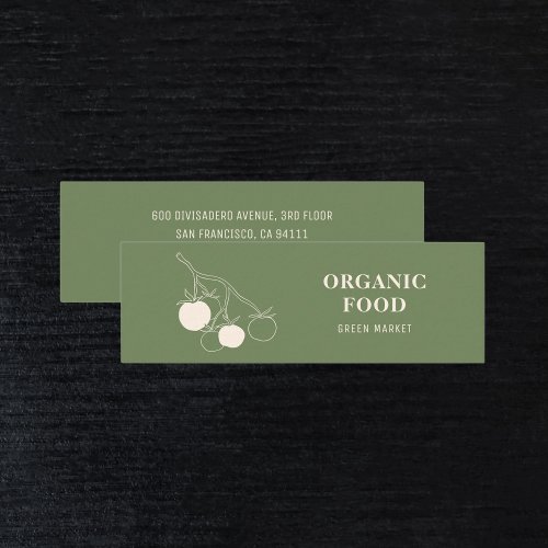 Modern Green Organic Food  Mini Business Card