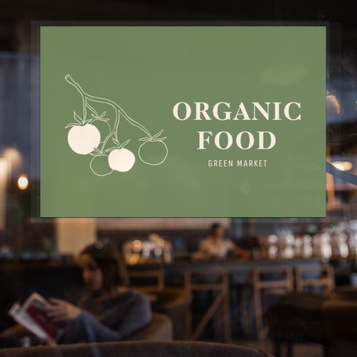 Modern Green Organic Food  Window Cling