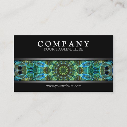 Modern Green Owl Eyes Business Card