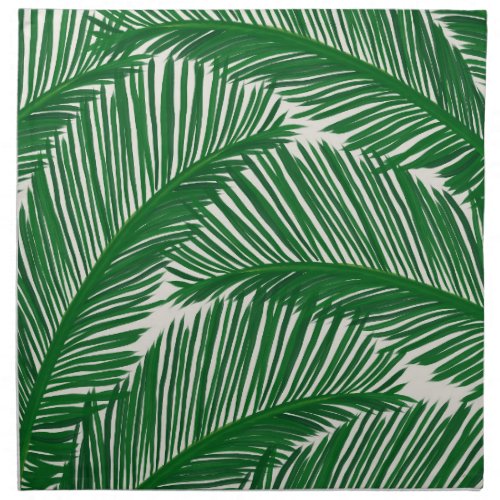 Modern Green Palm Leaf Tropical Pattern Cloth Napkin