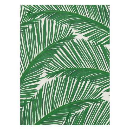 Modern Green Palm Leaf Tropical Pattern Tablecloth