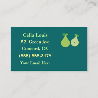 Modern Green Pear Business Cards