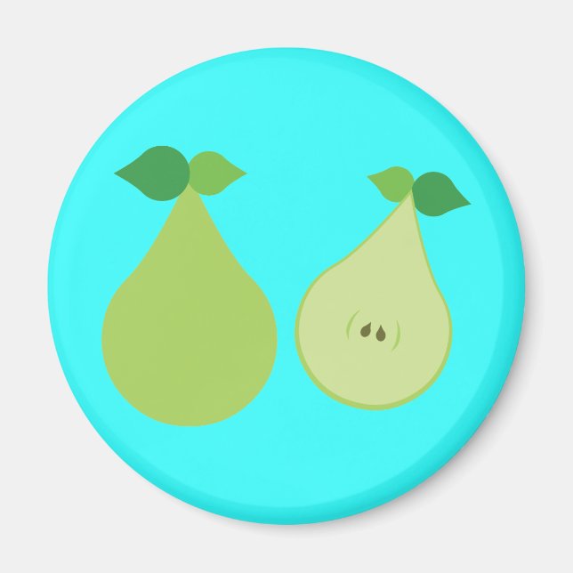 Modern Green Pear Magnet (Front)