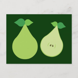Modern Green Pear Postcard
