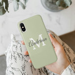 Modern Green | Personal Initial  iPhone XS Case<br><div class="desc">Modern Green | Personal Initial</div>
