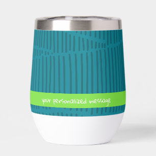 Modern Green Personalized Name  Thermal Wine Tumbler