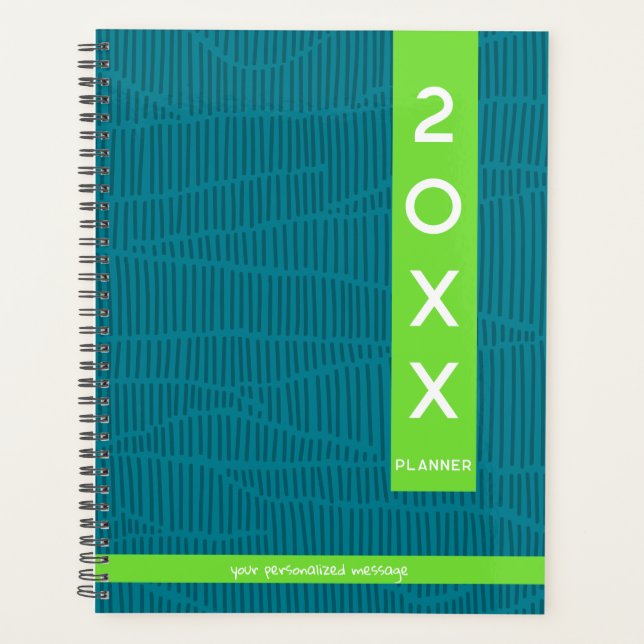 Modern Green Personalized  Planner (Front)