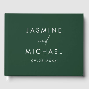 Modern Green Photo Wedding Guest Book