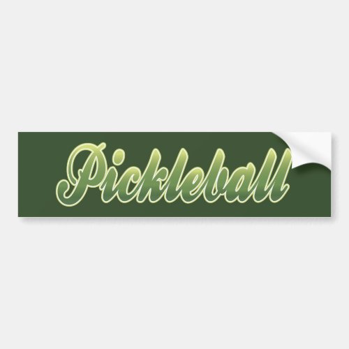 Modern Green Pickleball Bumper Sticker