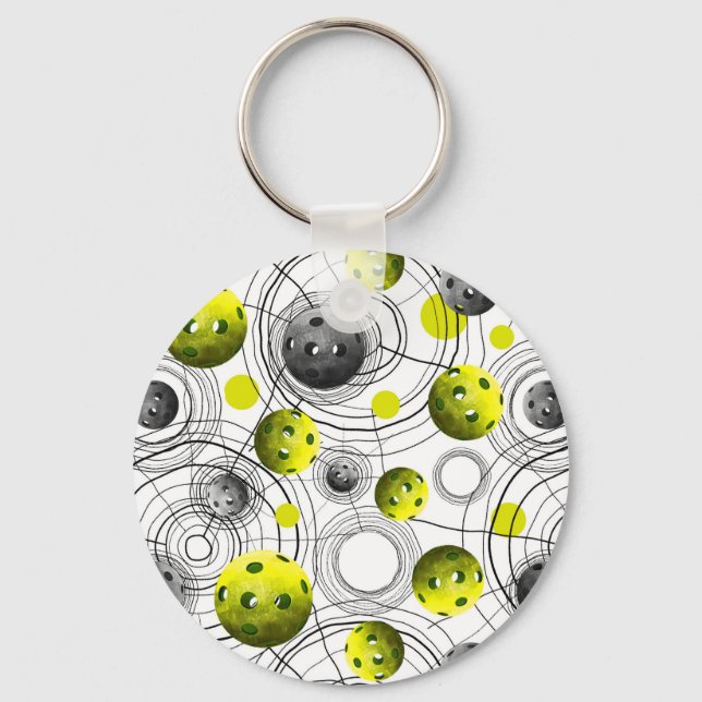 Modern Green Pickleball Keychain (Front)