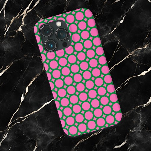 Modern Green  Pink Abstract Geometric Circles iPhone 13 Pro Case