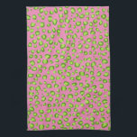 Modern Green Pink Leopard Pattern Animal Print Kitchen Towel<br><div class="desc">Decorate your kitchen with this cool towel. Makes a great housewarming,  birthday  or wedding gift! 
You can customize it and add text too.
Check my shop for lots more colors and patterns!</div>