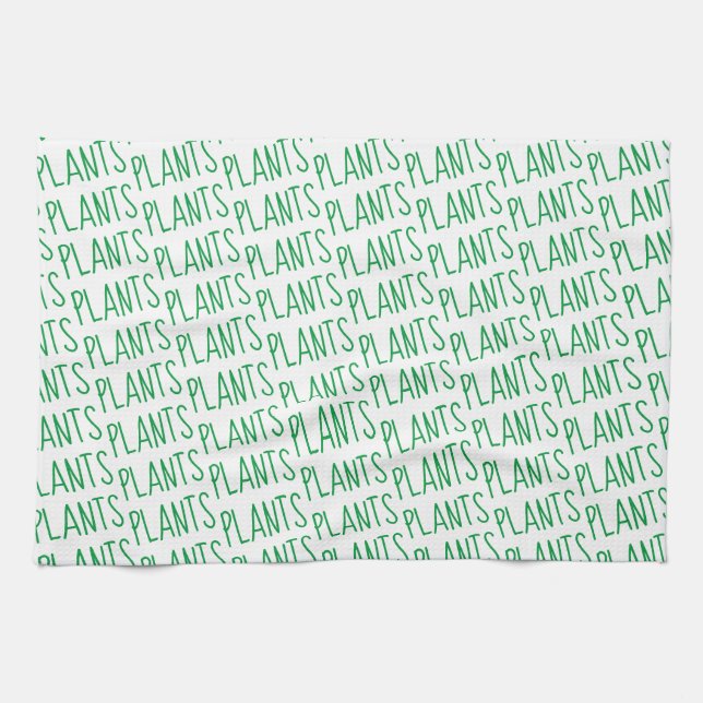Modern Green Plants Pattern Plant Based Kitchen Towel (Horizontal)