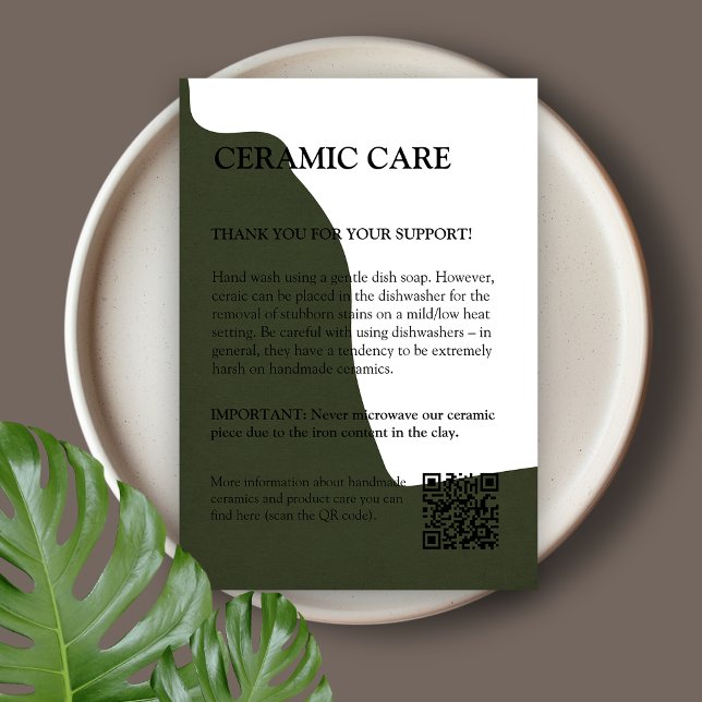 Modern Green Product Care Card (Creator Uploaded)