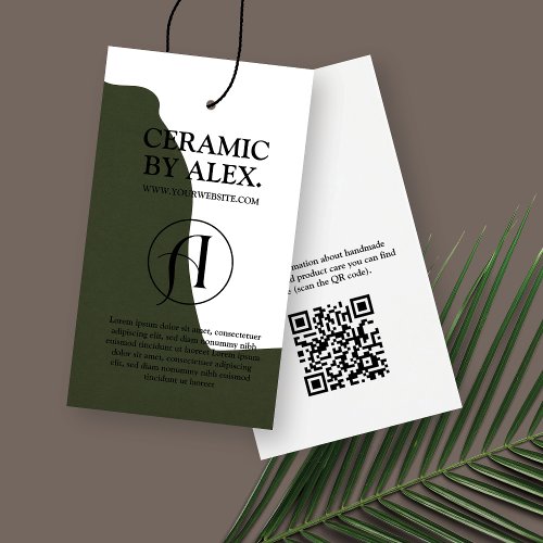 Modern Green Product Hang Tag Card