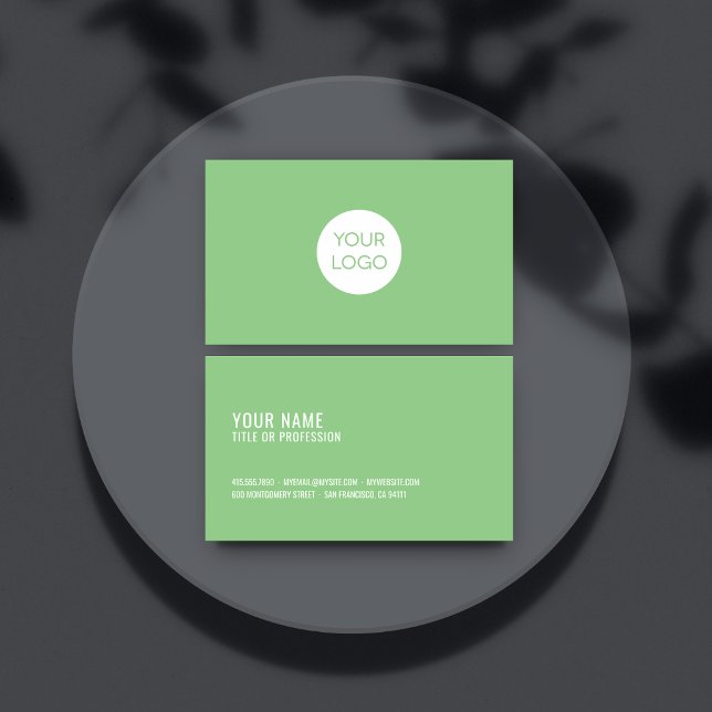 Modern Green Professional Business Cards With Logo (Creator Uploaded)
