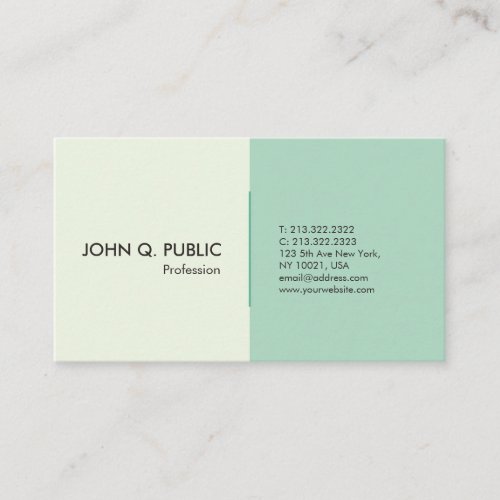 Modern Green Professional Simple Elegant Business Card