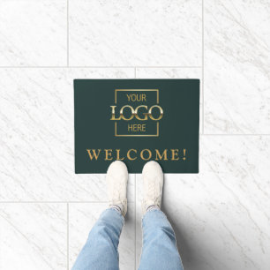Modern Green Promotional Business Logo Door Mat