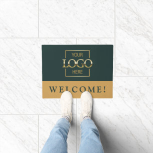 Modern Green Promotional Business Logo Door Mat