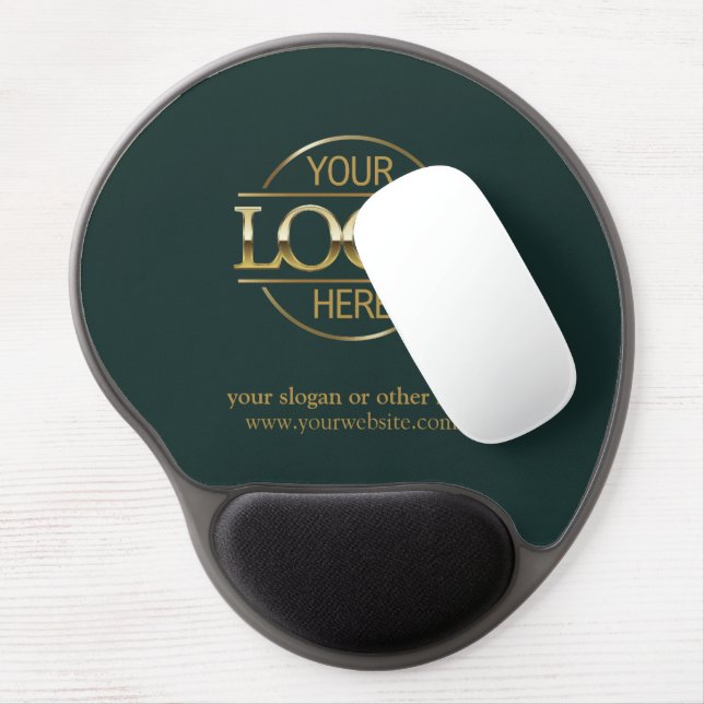 Modern Green Promotional Company Business Logo Gel Mouse Pad (Left Side)