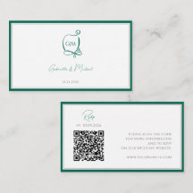 Modern Green QR Code Wedding Invitation Enclosure