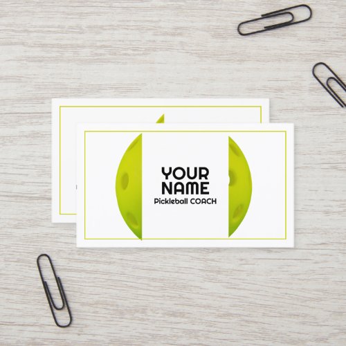 Modern Green realistic pickleball  Business Card