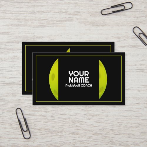 Modern Green realistic pickleball  Business Card