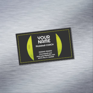 Modern Green realistic pickleball  Business Card Magnet