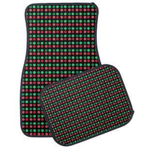 Modern Green Red Polka Dots Car Floor Mat