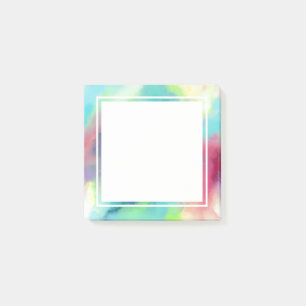 Modern Green & Red Space Nebula Watercolor Post-it Notes