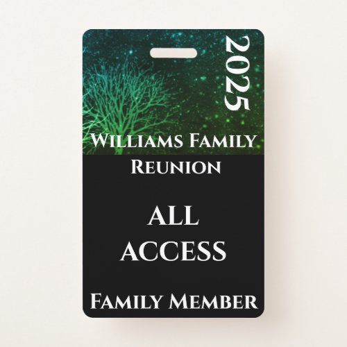 Modern Green Rustic Family Reunion Gift Badge