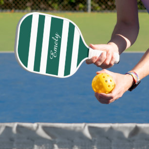 Modern Green Script Name Pickleball Paddle