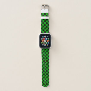 Modern green Shamrock Pattern Apple Watch Band