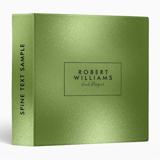 Modern Green Shiny Abstract Background 3 Ring Binder (Front/Spine)