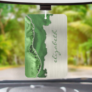 Modern Green Silver Agate Metallic Air Freshener