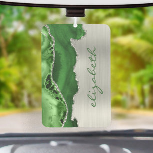 Modern Green Silver Agate Metallic Air Freshener