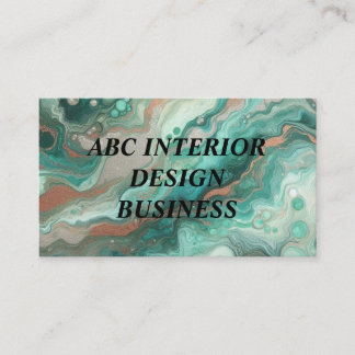 Modern green silver marble texture and typography business card