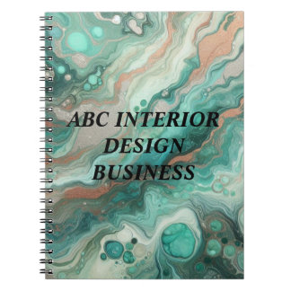 Modern green silver marble texture and typography notebook