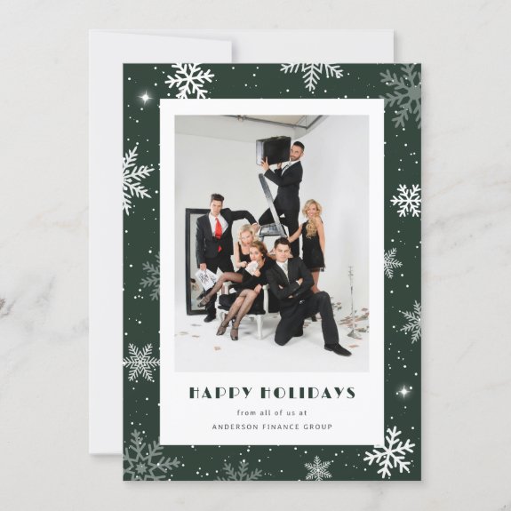 Modern Green Snowflake Photo Corporate Business