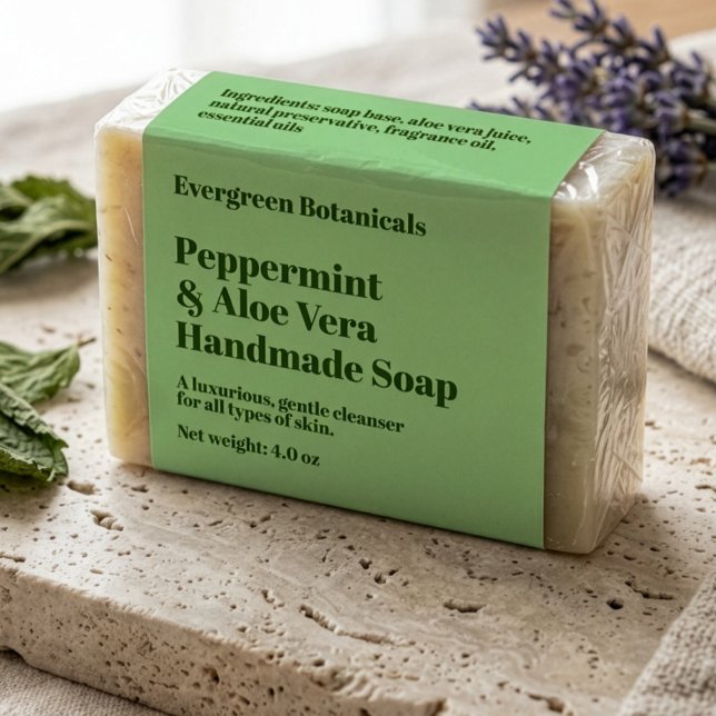 Modern Green Soap Packaging Label (Creator Uploaded)